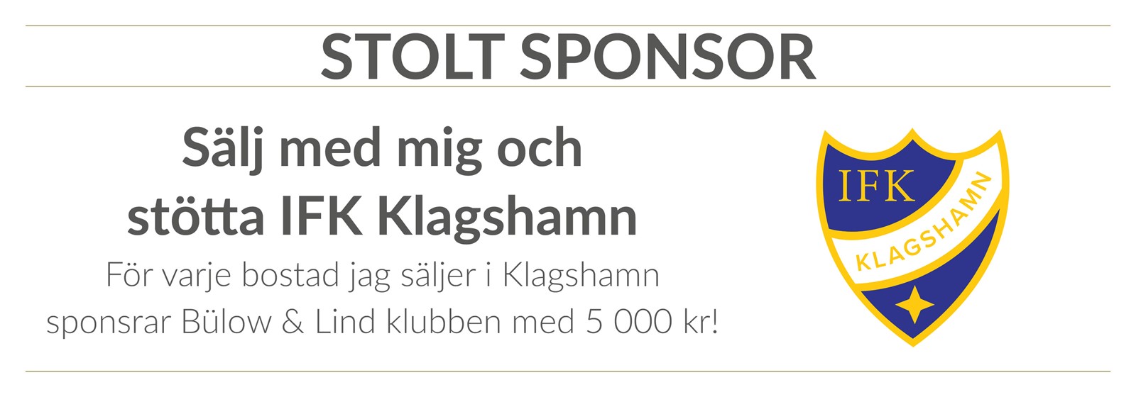 Stolt sponsor IFK Klagshamn